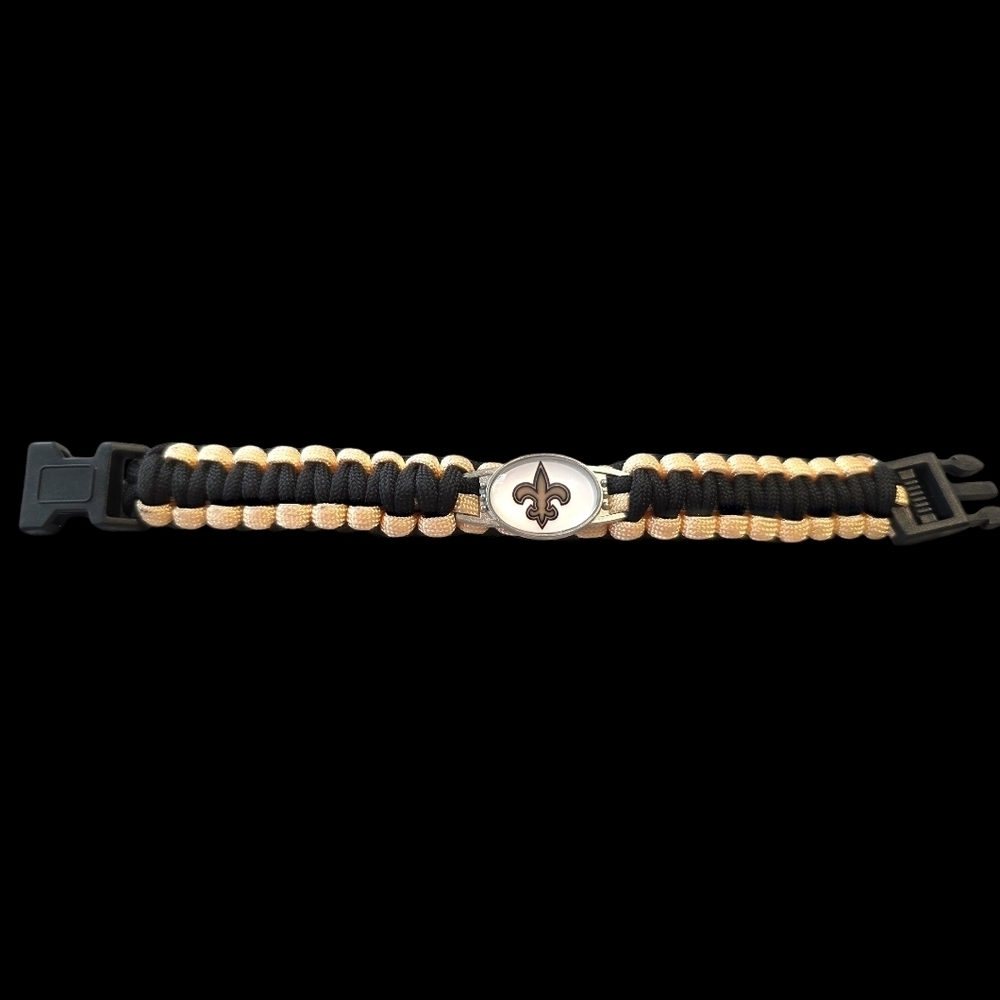 New Orleans Saints Black and Tan Paracord Bracelet - Picture 3 of 5